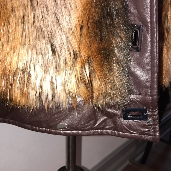 Red Fox Faux Fur Bomber Jacket - Picture 6 of 6